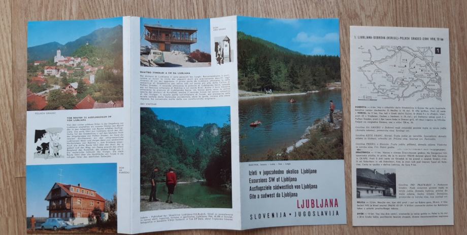 Prospekt Podpeško jezero Velike Lašče Turjak Polhov Gradec  1966