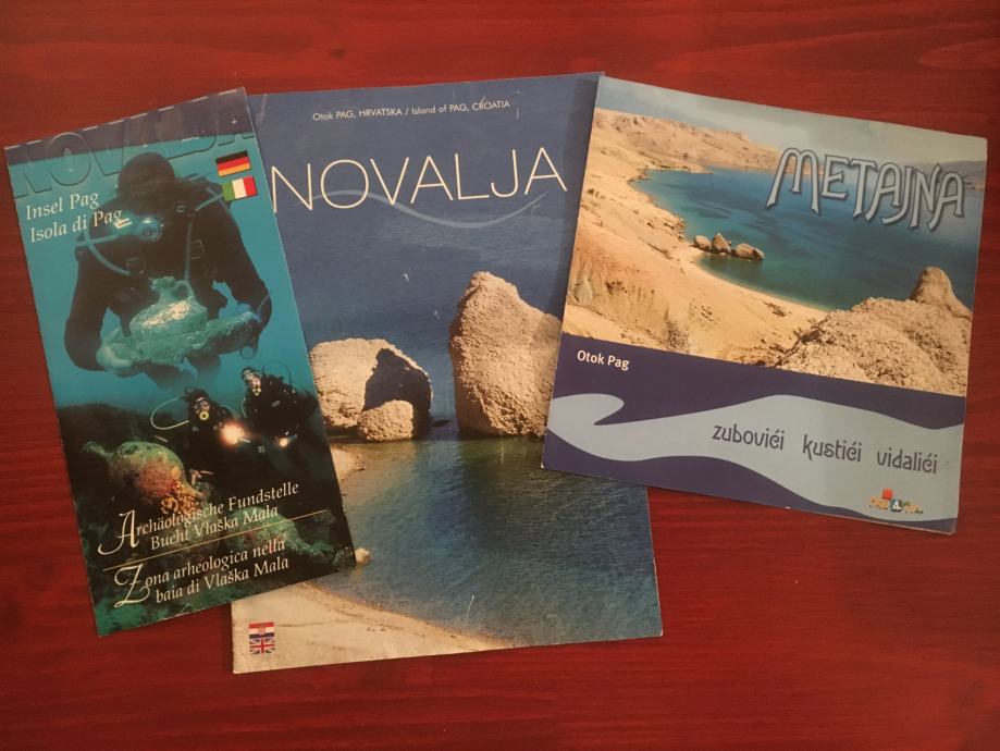 Turistični prospekt otok PAG - NOVALJA, METAJNA, LUN - 4 kos - prodam