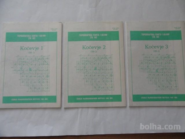 ZEMLJEVID KOČEVJE ŠT. 1,2,3, 1980