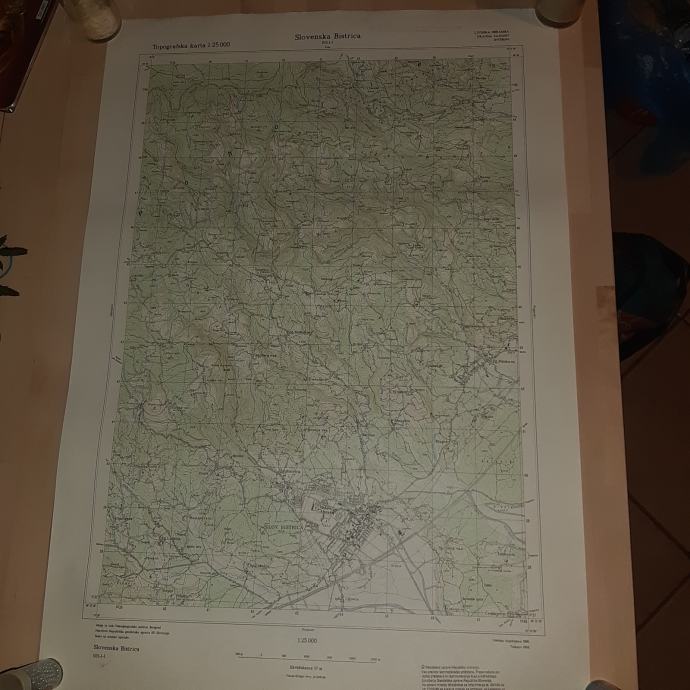 Zemljevid - Topografska karta 1:25000 Slovenska Bistrica leto 1986