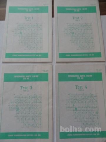 ZEMLJEVID TRST ŠT. 1,2,3,4, 1980