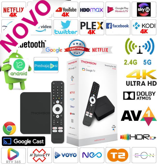 Android box 4K Thomson GoogleCast Netflix KODI NEO EON T2 A1 Voyo MAX