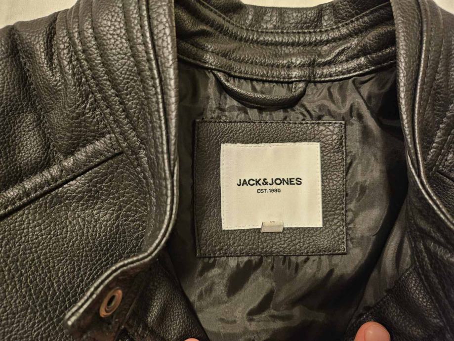 Črna usnjena jakna Jack&Jones