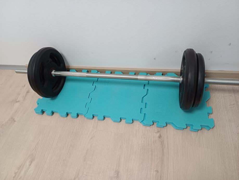 Palica 120 cm, 28 mm, gumirane 2 x utež 10 kg, varovala