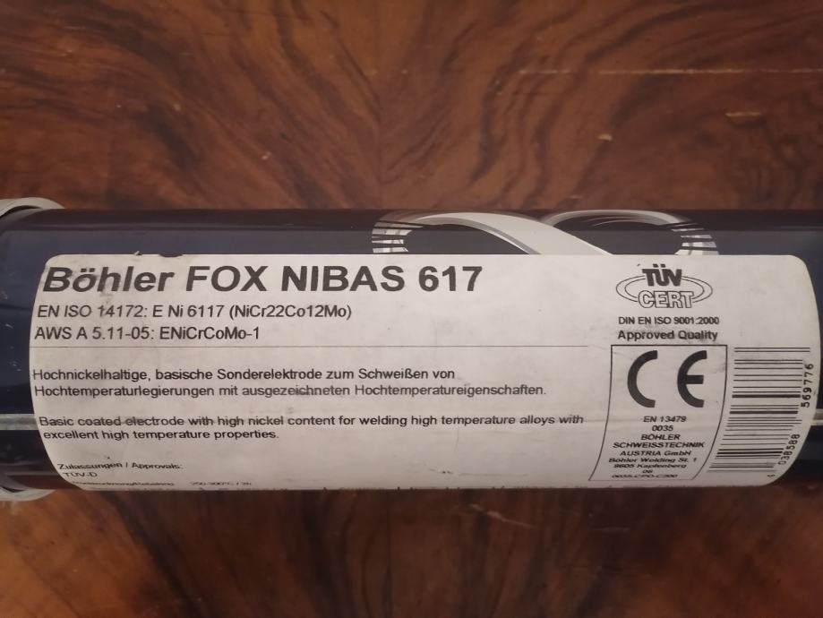 Varilne elektrode BÖHLER FOX NIBAS 617