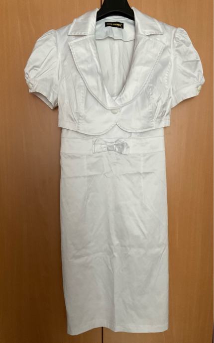 Beli komplet (obleka, bolero)