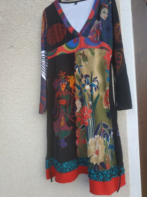 NOVA PISANA OBLEKA STIL DESIGUAL S/M