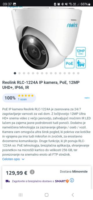 IP kamera, zunanja RLC 1224, 12MP