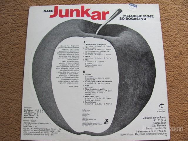 NACE JUNKAR LP gramofonska plošča, pop, slovenski, Blagne