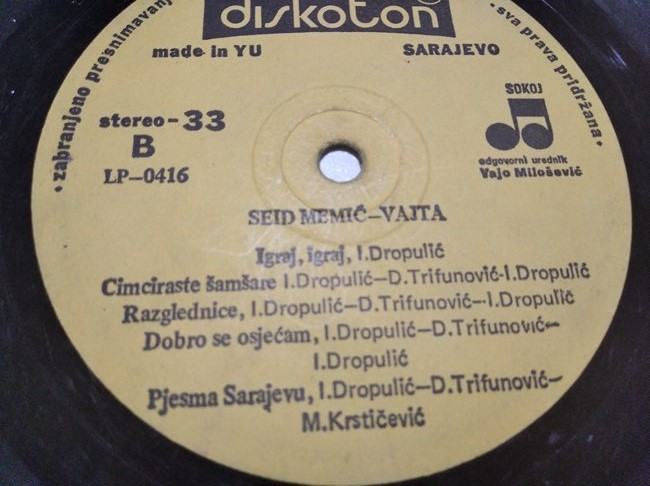 Ploca Seid Memic Vajta Zlatna ribica 1979 Diskoton