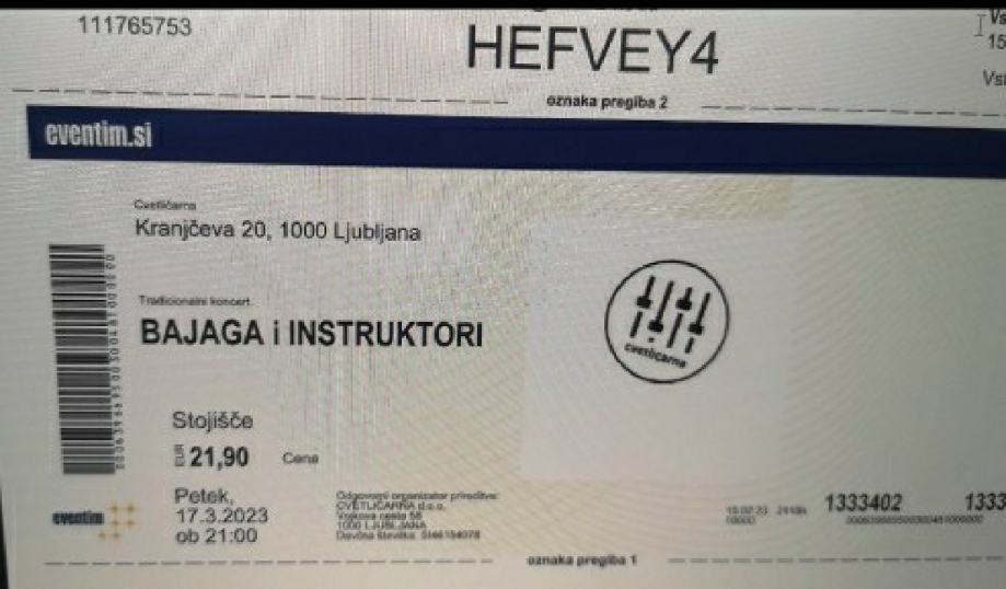 karta za petkov koncert Bajaga