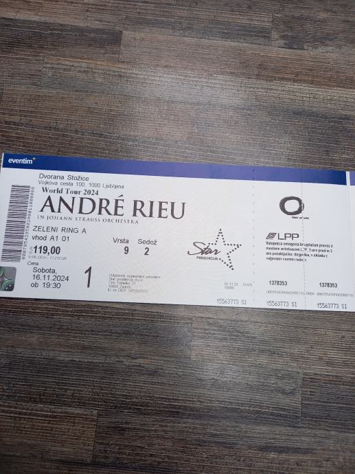 karte za koncert Andre Rieu 16.11.2024 v Stozicah