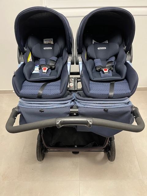 Peg Perego Book For Two (Indigo) + adapter + 2 x lupinici + 2 x ISOFIX