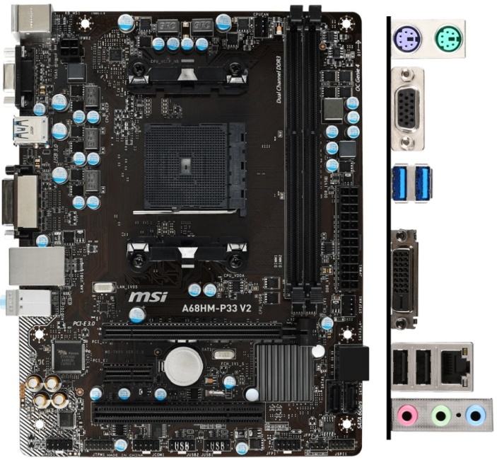 Matična MSI CPU amd A8-7600,4GB ram+cooler,GPU R7+io shield