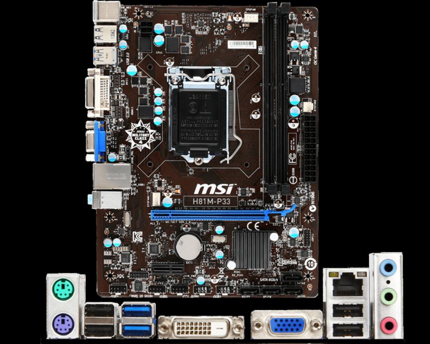 Matična MSI H81M-P33,lga 1150+io shield