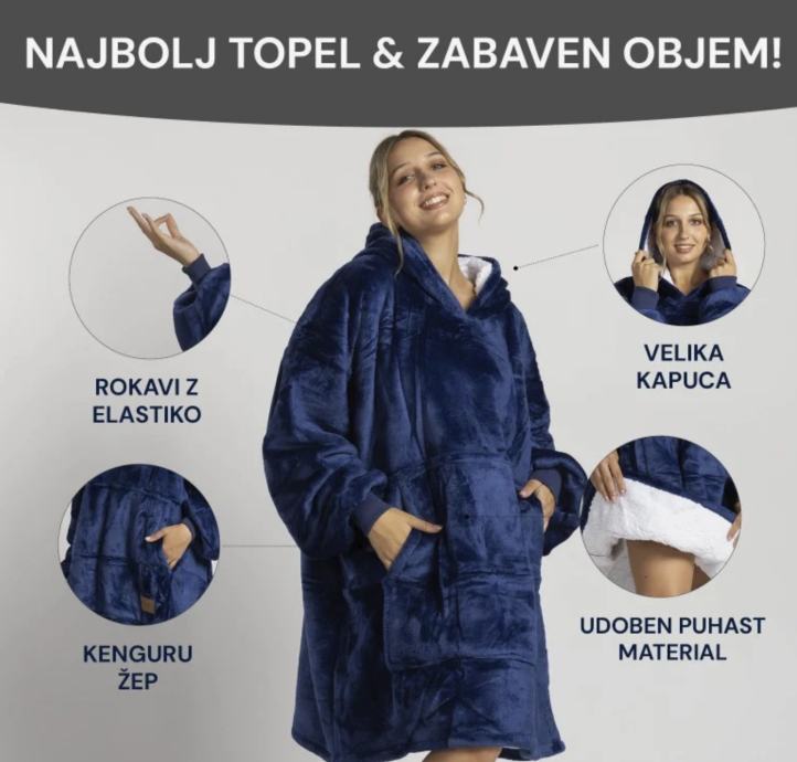 Svilanit hoodie odeja z rokavi, Winter + nogavice