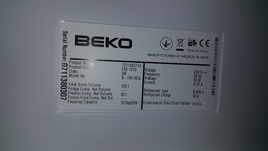 Beko zmzovalna omara 85L