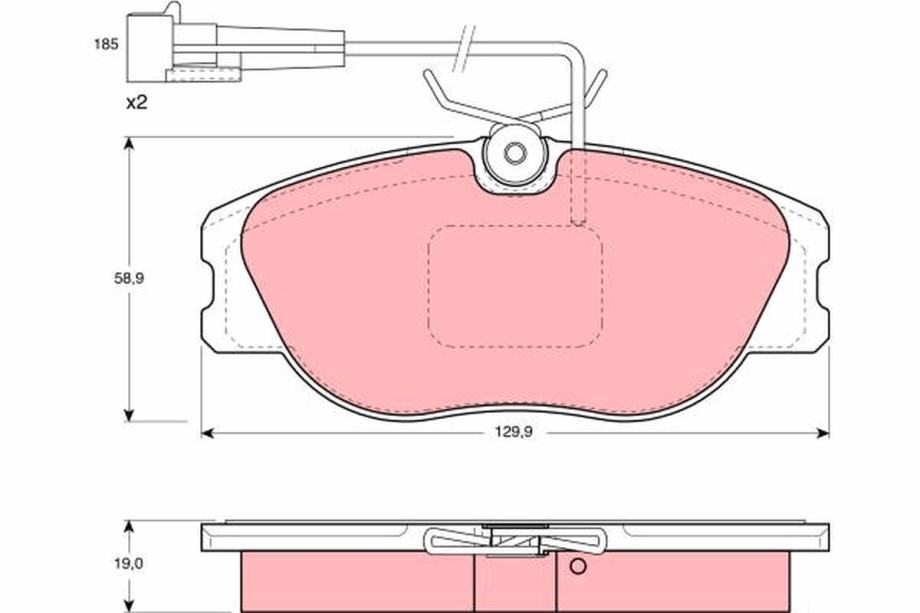 Komplet zavornih oblog, ploscne (kolutne) zavore TRW GDB1058