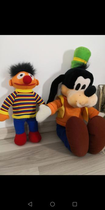 2 kom stara plišasta igrača, ernie, Goofy, walt disney