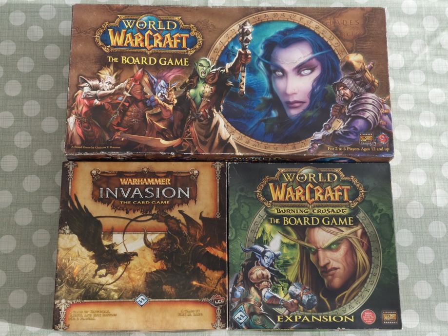 DRUŽABNA NAMIZNA IGRA WORLD OF WARCRAFT,WARHAMMER,IGRA S KARTAMI, 4 ×