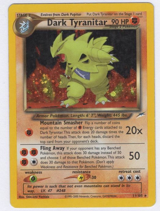 Pokemon Dark Tyranitar 11/105 karta svetleča