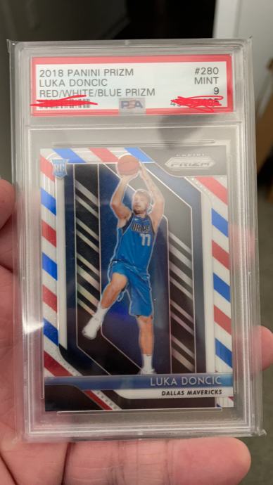 Luka Doncic Prizm Red White Blue psa 9 panini rookie kartica