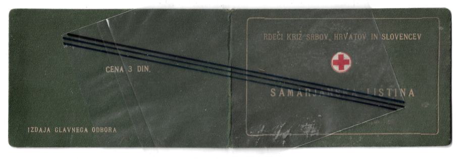 SAMARJANSKA LISTINA, SAMARIJANI, RDEČI KRIŽ, SHS, 1930