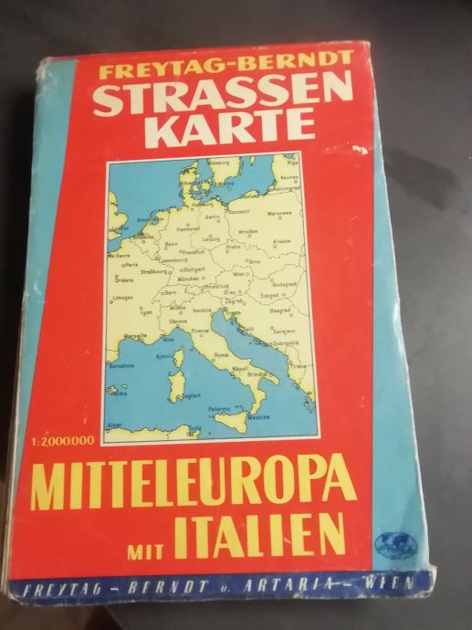 STRASSEN KARTE MITTELEUROPA MIT ITALIEN CENA 15 EUR STARO