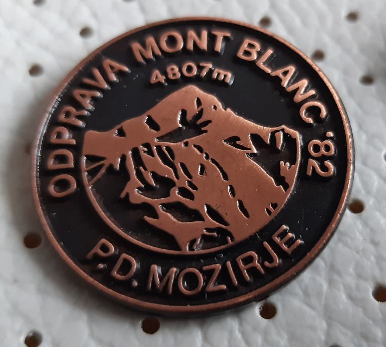 Planinska značka YU Alpinistična odprava Mont Blanc PD Mozirje 1982