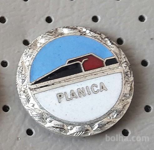 Značka PLANICA 1973 srebrna pulover rdeč Kataloška št. 105