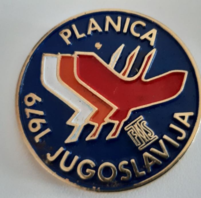 Značka PLANICA 1979 veliki format na zaponko kataloška št. 242