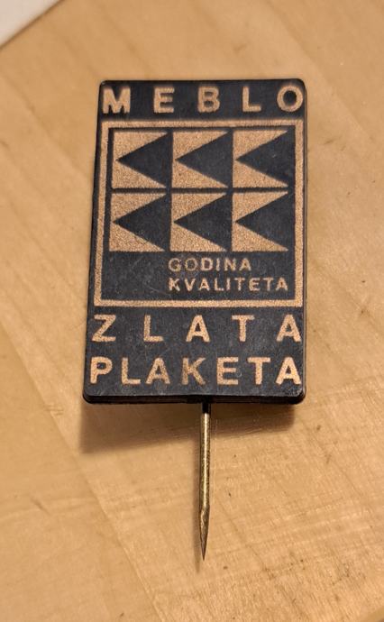 Značka, priponka, Meblo, godina kvaliteta, Zlatna plaketa