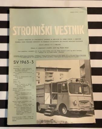 Strojniški vestnik, 1963, glasilo fakultete za strojništvo