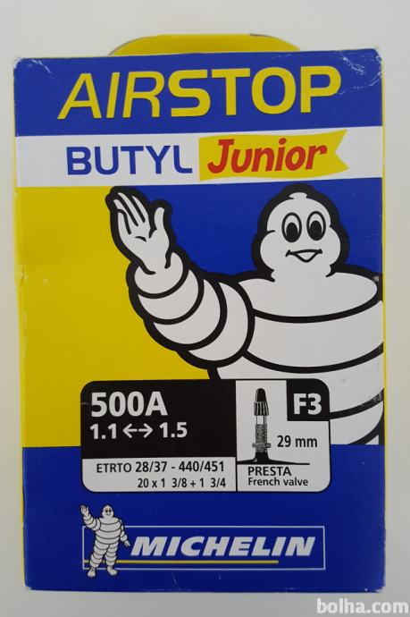 zračnica MICHELIN BUTYL Junior AIRSTOP 20", 500A, 1.1-1.5, Presta